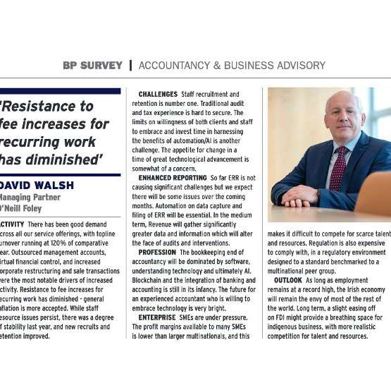 Business Plus Magazine- David Walsh